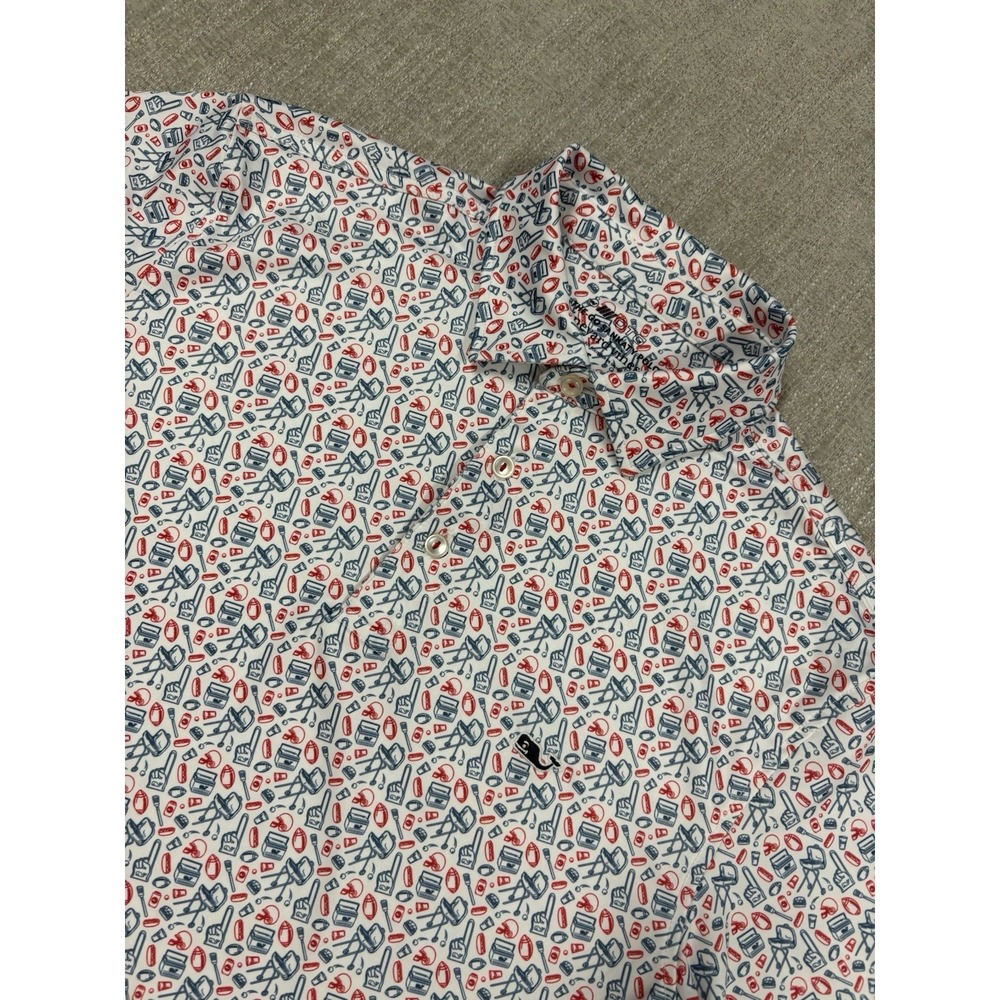 NEW Vineyard Vines Polo Mens S On The Go Sankaty Tailgate Print Performance NWT